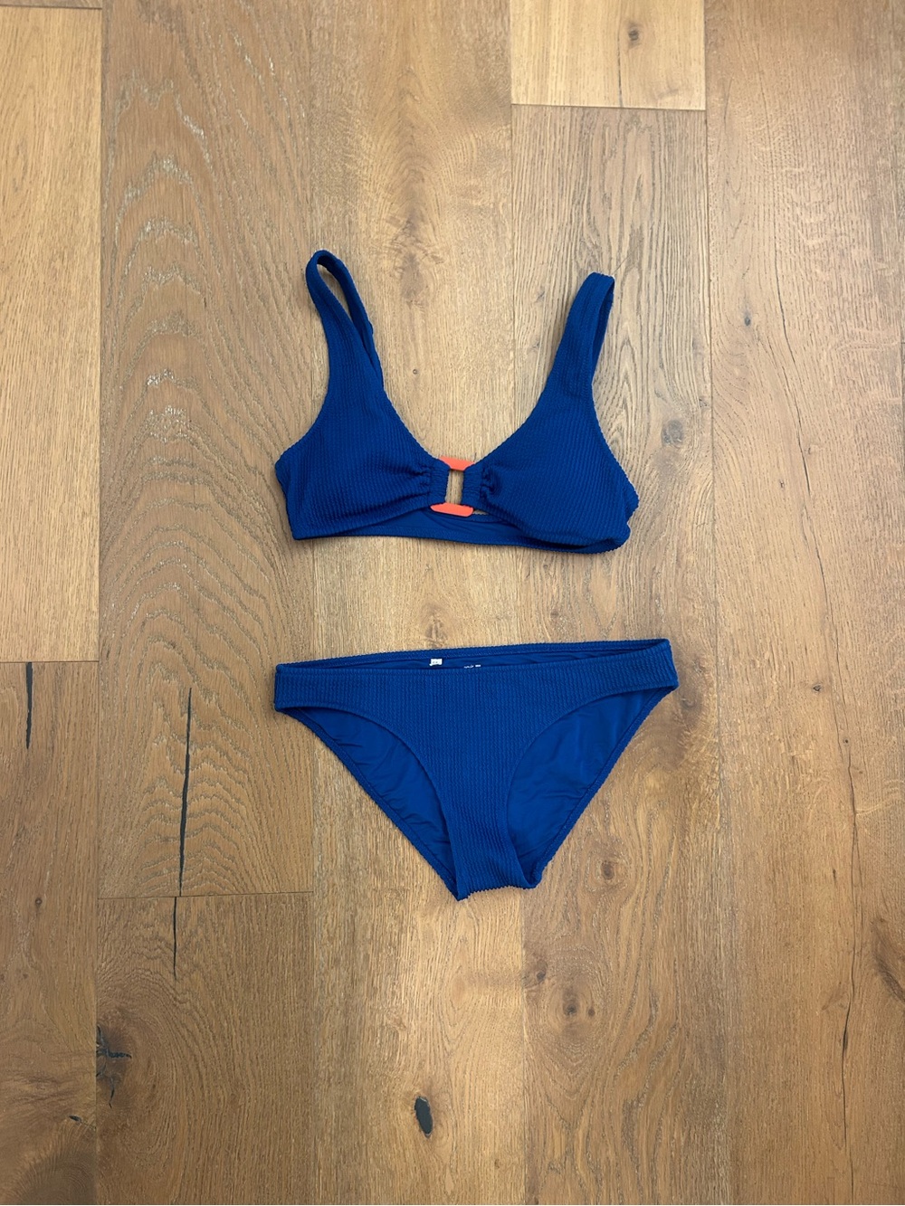 American Eagle Deep Blue Crinkle Bathing Suit